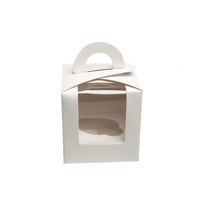 Individual White Cupcake Box