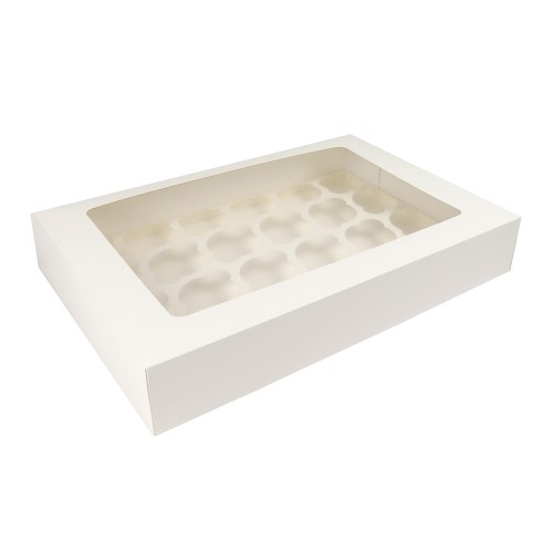 Boîte 24 MiniCupcake Blanc avec fenêtre
