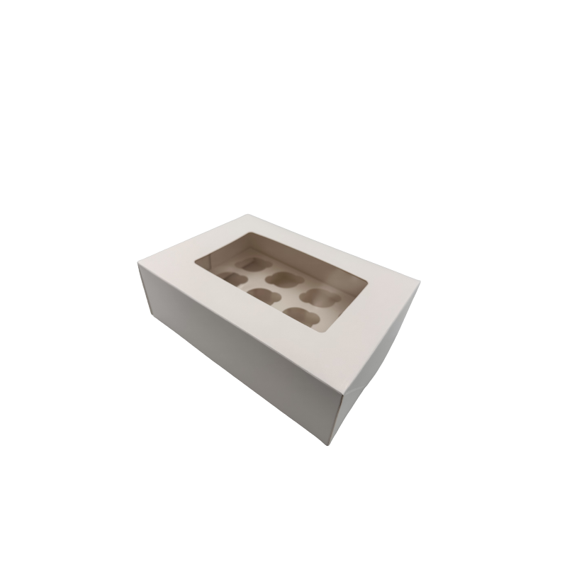 Box 12 MiniCupcake Weiß mit Fenster