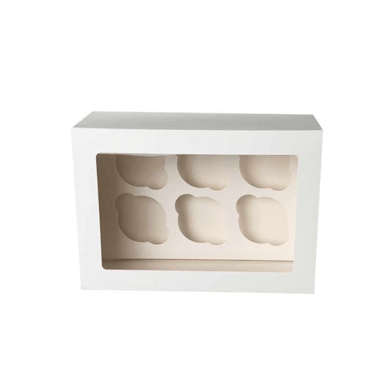 Caja 6 Cupcake Blanca con ventana - Pastry Colours